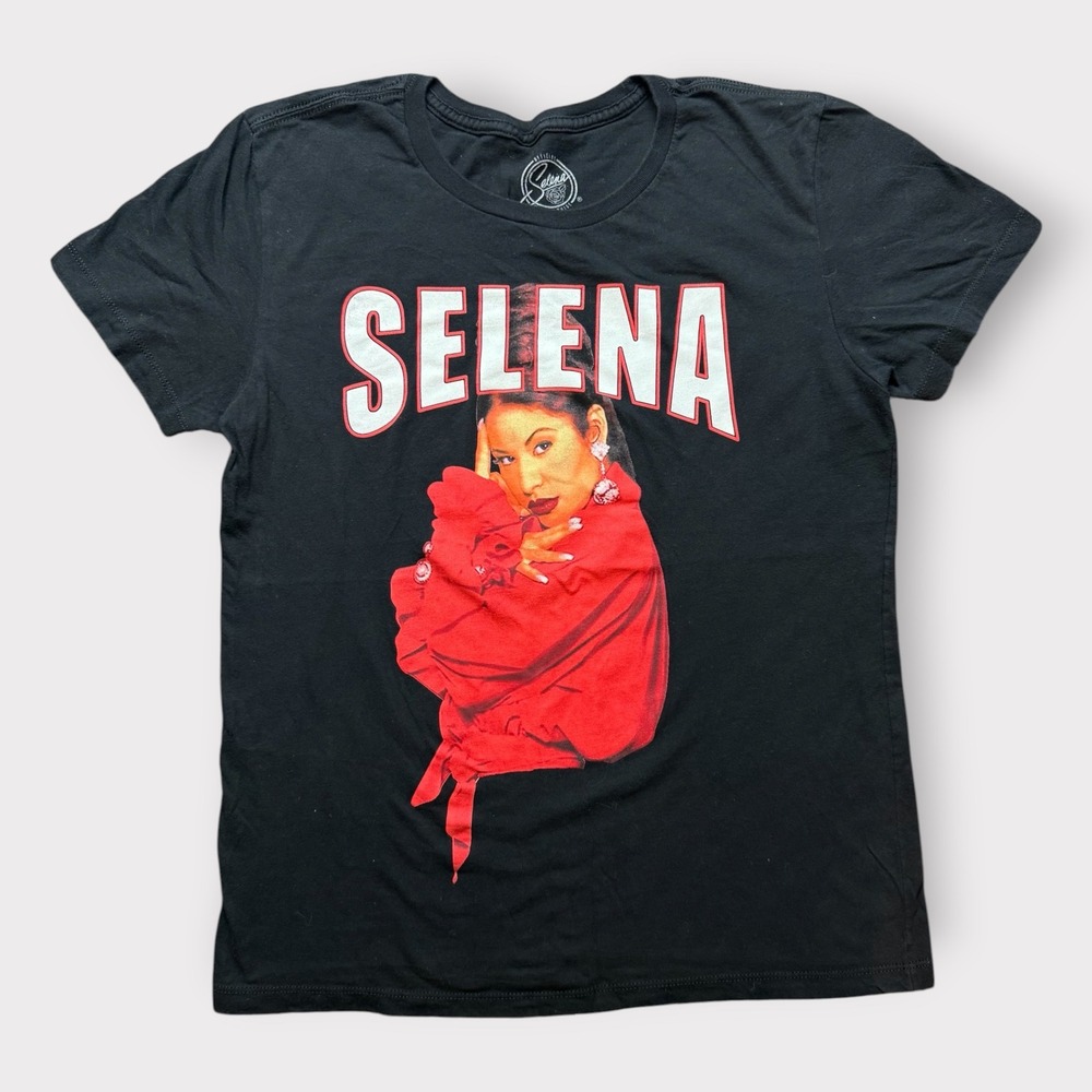 Official Selena Quintanilla Graphic‎ T-Shirt Black Cotton Mens Medium 2021
